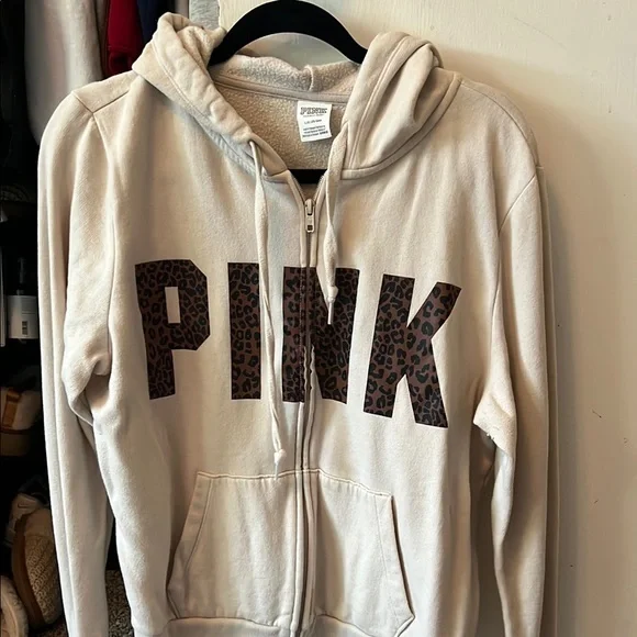 VS Pink Leopard Print Hoodie - Picture 1 of 5